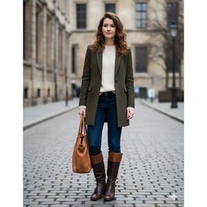 Bandolino Leather Knee High Riding Boots Brown Buckle Zip Women's Size